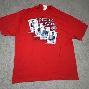 Philadelphia Phillies Shirt Mens 2XL Red MLB Baseball Phour Aces Tee Halladay